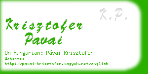 krisztofer pavai business card